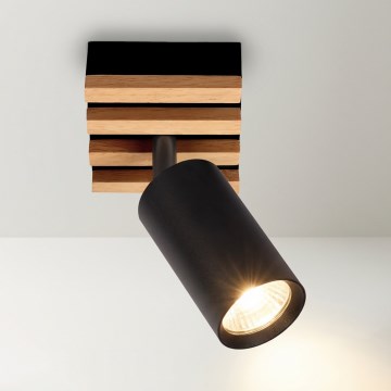 Brilagi - Spota gaismeklis SELE WOOD 1xGU10/30W/230V melns/koks