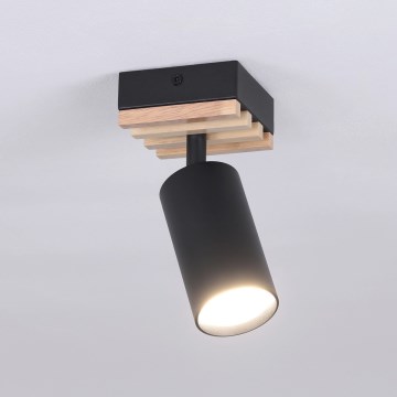 Brilagi - Spota gaismeklis SELE WOOD ACOUSTIC 1xGU10/30W/230V melns/koks