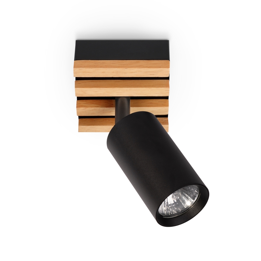 Brilagi - Spota gaismeklis SELE WOOD ACOUSTIC 1xGU10/30W/230V melns/koks
