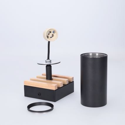 Brilagi - Spota gaismeklis SELE WOOD ACOUSTIC 1xGU10/30W/230V melns/koks