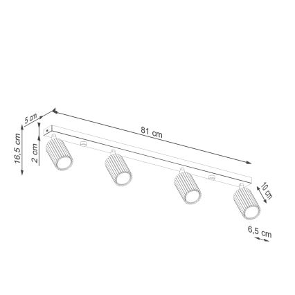 Brilagi - Starmetis CRESTO 4xGU10/10W/230V balta