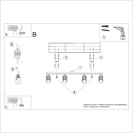 Brilagi - Starmetis CRESTO 4xGU10/10W/230V krēmkrāsa