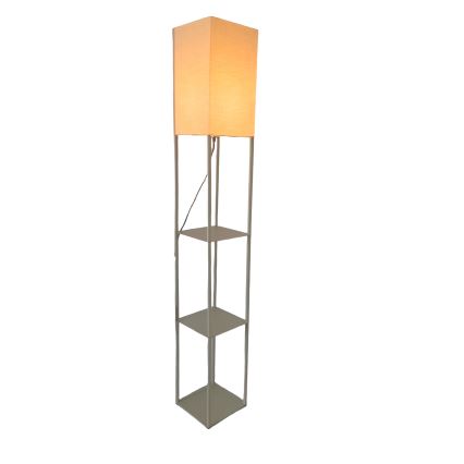 Brilagi - Stāvlampa ar plauktiem GRADUS 1xE27/40W/230V 150 cm pelēka/bēša