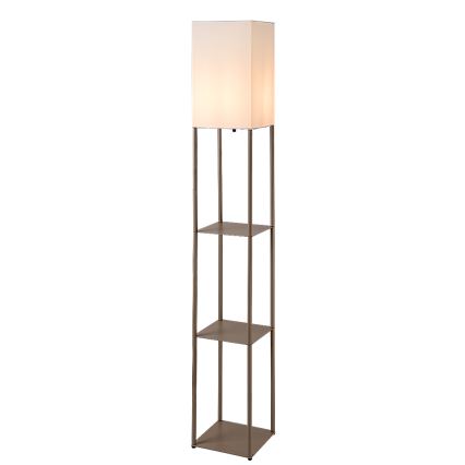 Brilagi - Stāvlampa ar plauktiem GRADUS 1xE27/40W/230V 150 cm pelēka/bēša