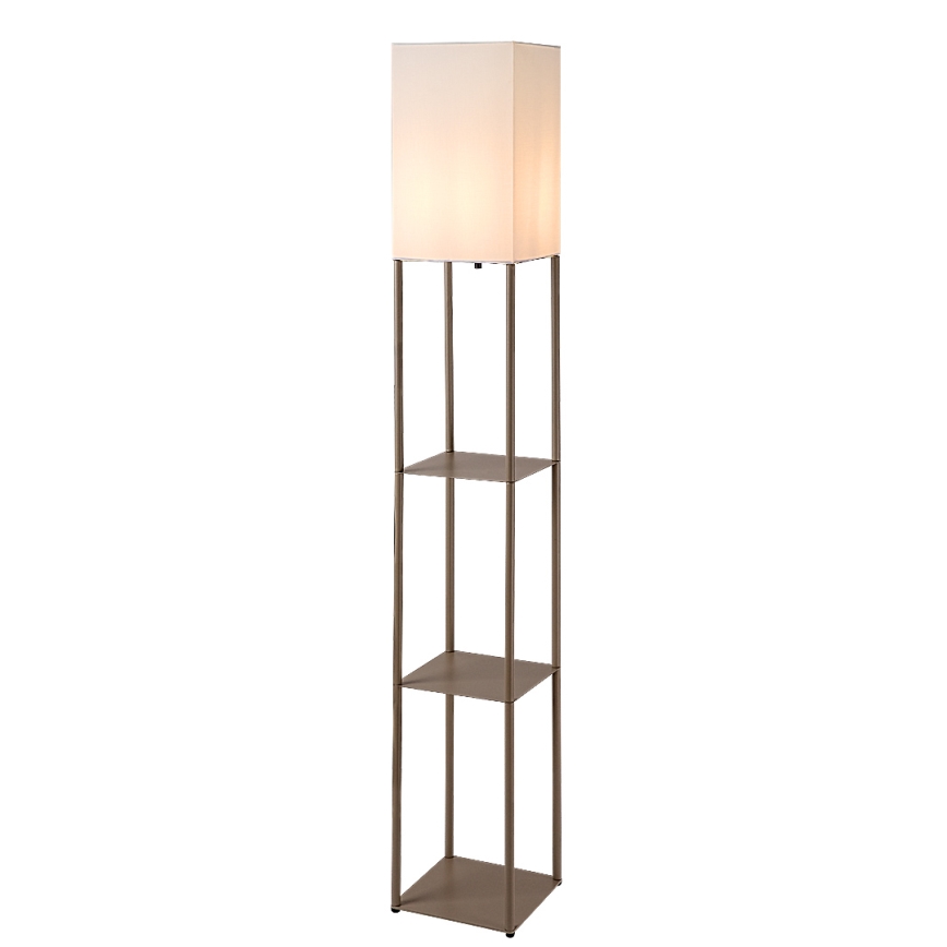 Brilagi - Stāvlampa ar plauktiem GRADUS 1xE27/40W/230V 150 cm pelēka/bēša