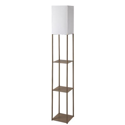 Brilagi - Stāvlampa ar plauktiem GRADUS 1xE27/40W/230V 150 cm pelēka/bēša