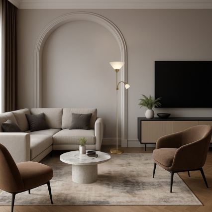 Brilagi - Stāvlampa ARIANA 1xE27/100W/230V + 1xE14/25W zeltaina