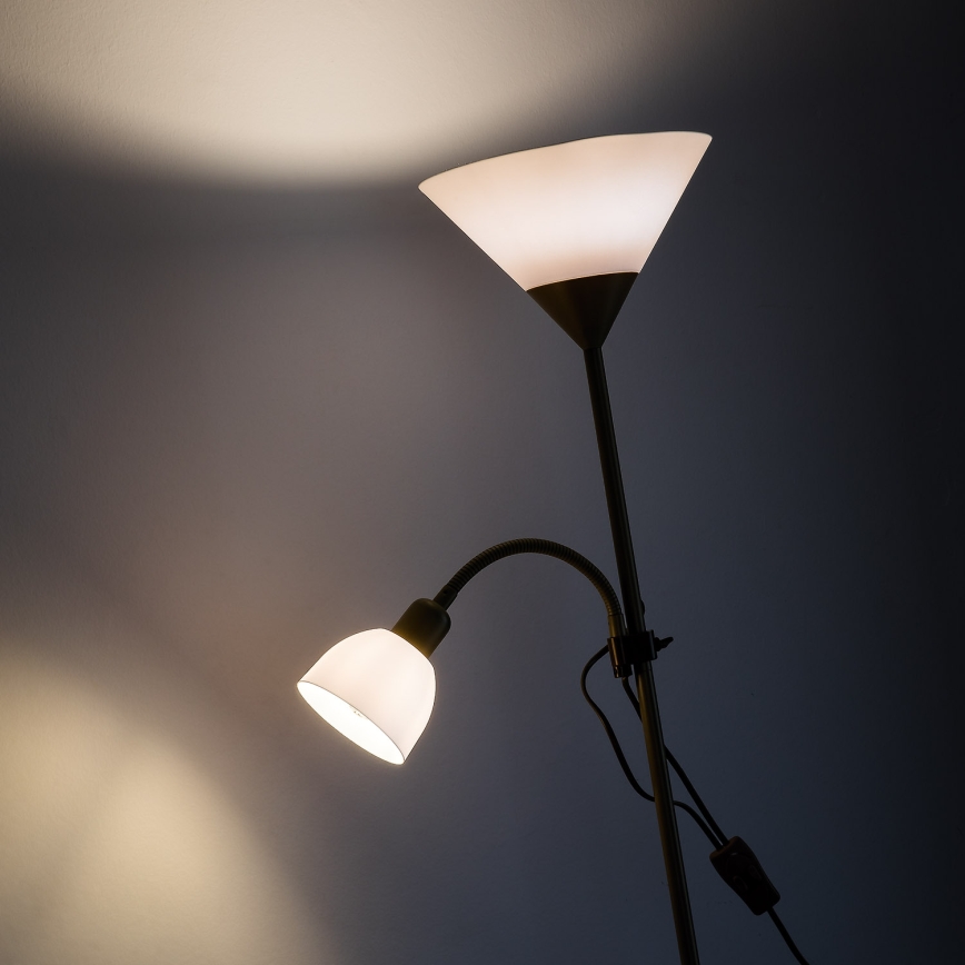 Brilagi - Stāvlampa ARIANA 1xE27/100W/230V + 1xE14/25W zeltaina