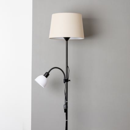 Brilagi - stāvlampa CERIA 1xE27/100W/230V + 1xE14/25W melna/bēša