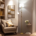 Brilagi - Stāvlampa CERIA 1xE27/100W/230V + 1xE14/25W zelta/balta