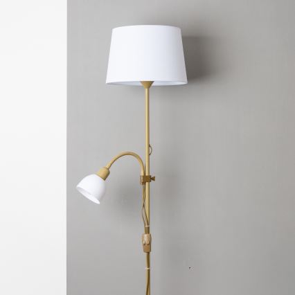 Brilagi - Stāvlampa CERIA 1xE27/100W/230V + 1xE14/25W zelta/balta
