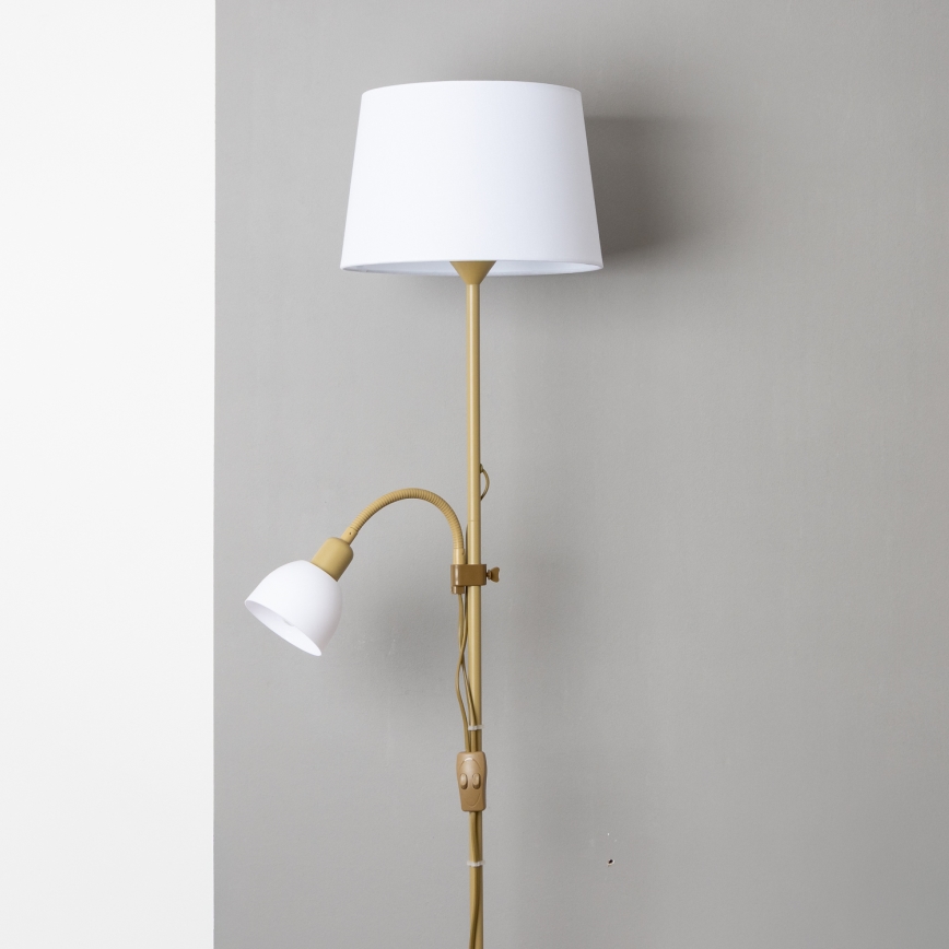 Brilagi - Stāvlampa CERIA 1xE27/100W/230V + 1xE14/25W zelta/balta