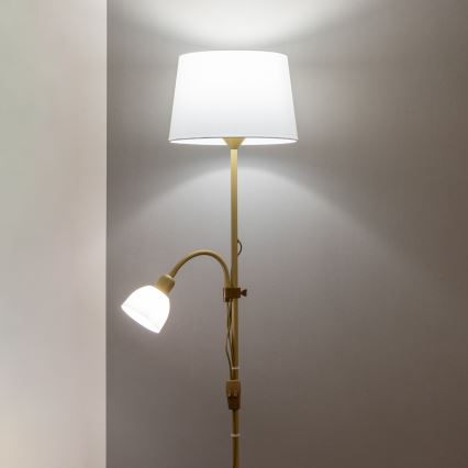 Brilagi - Stāvlampa CERIA 1xE27/100W/230V + 1xE14/25W zelta/balta