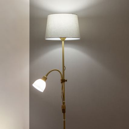 Brilagi - Stāvlampa CERIA 1xE27/100W/230V + 1xE14/25W zelta/pelēka