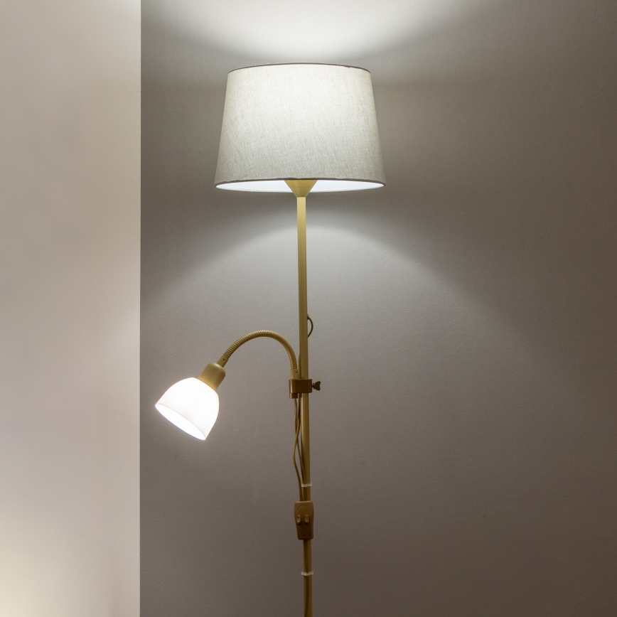 Brilagi - Stāvlampa CERIA 1xE27/100W/230V + 1xE14/25W zelta/pelēka