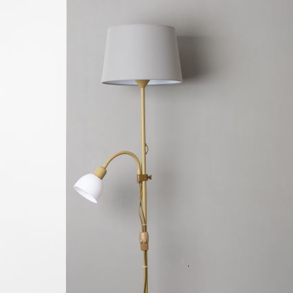 Brilagi - Stāvlampa CERIA 2 vienā 1xE27/100W/230V + 1xE14/25W zelta/pelēka