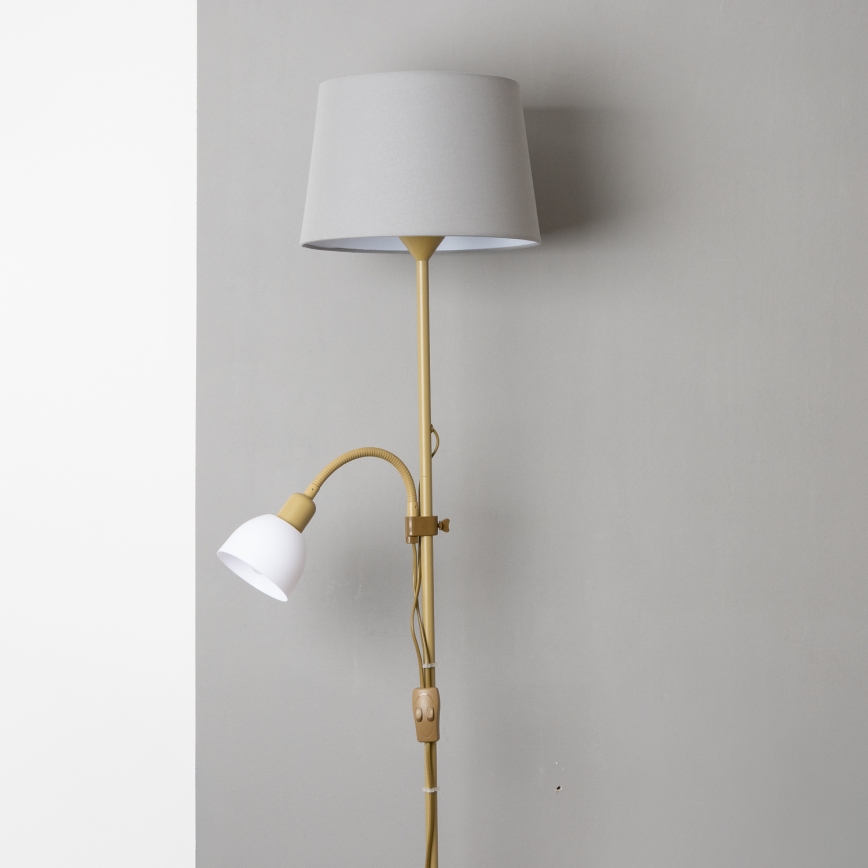 Brilagi - Stāvlampa CERIA 2 vienā 1xE27/100W/230V + 1xE14/25W zelta/pelēka