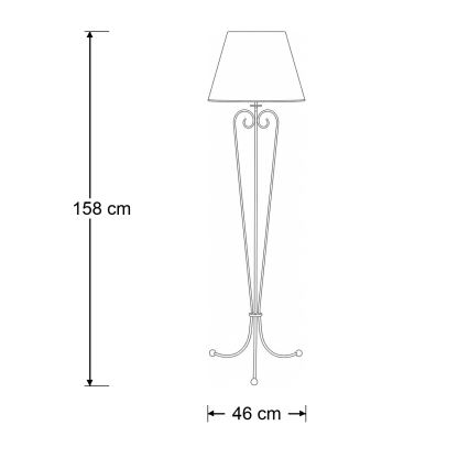 BRILAGI - Stāvlampa SONIA 1xE27/15W/230V krēmkrāsaina/patina