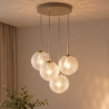 Brilagi - STELLA piekarināmā lustra uz kabeļa 4xE27/60W/230V bēša/zelta
