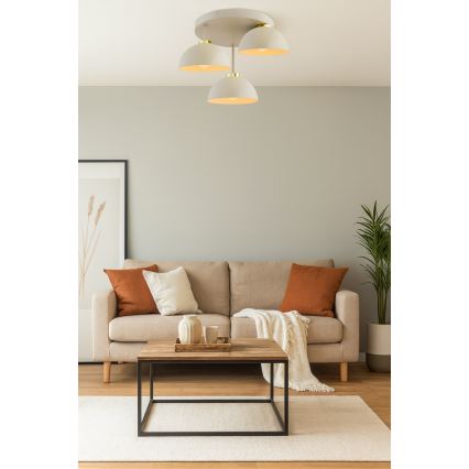 Brilagi - tieši pie griestiem piestiprināma lustra 3xE27/60W/230V bēša/zeltaina