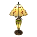 Brilagi - Tiffany stila vitrāžas galda lampa FOLIA 1xE27/60W/230V + 1xE14/40W