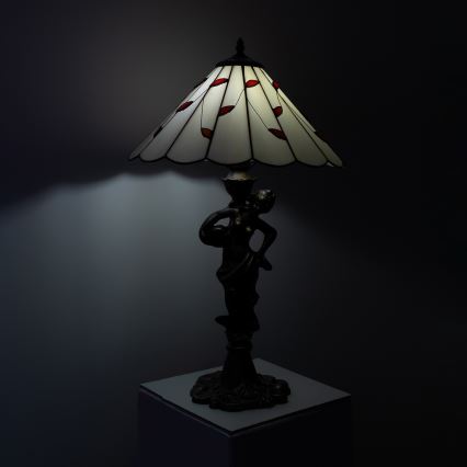 Brilagi - Tiffany stila vitražas galda lampa FOLIA 1xE27/60W/230V