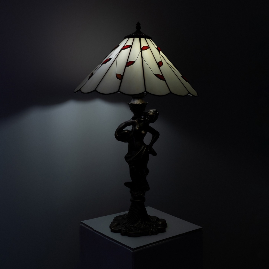 Brilagi - Tiffany stila vitražas galda lampa FOLIA 1xE27/60W/230V