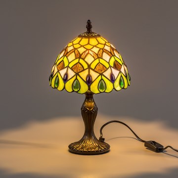 Brilagi - Tiffany stila vitrāžas galda lampa MARGARET 1xE14/40W/230V