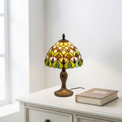Brilagi - Tiffany stila vitrāžas galda lampa MARGARET 1xE14/40W/230V