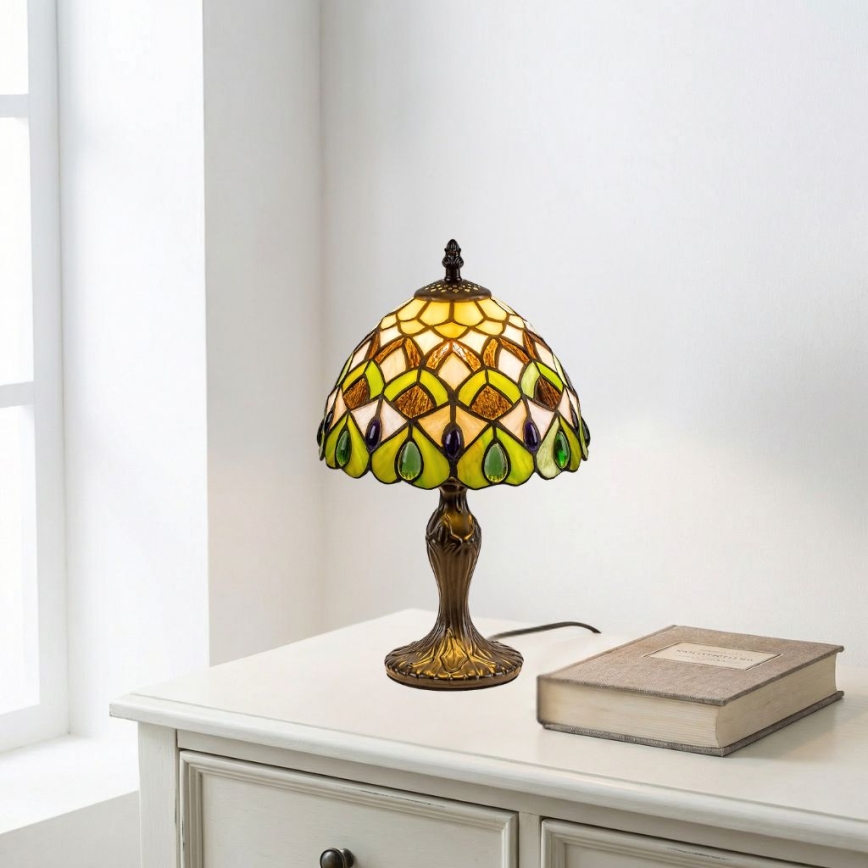 Brilagi - Tiffany stila vitrāžas galda lampa MARGARET 1xE14/40W/230V