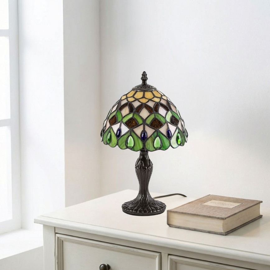 Brilagi - Tiffany stila vitrāžas galda lampa MARGARET 1xE14/40W/230V