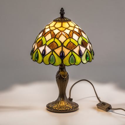 Brilagi - Tiffany stila vitrāžas galda lampa MARGARET 1xE14/40W/230V