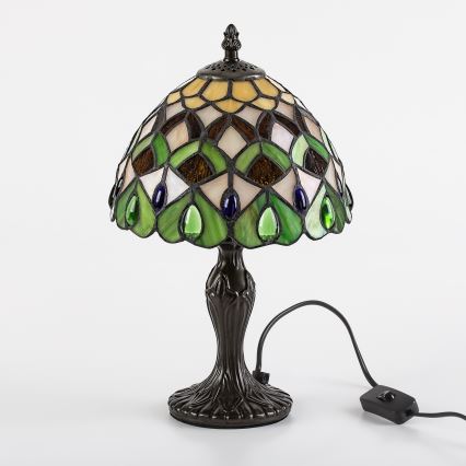 Brilagi - Tiffany stila vitrāžas galda lampa MARGARET 1xE14/40W/230V