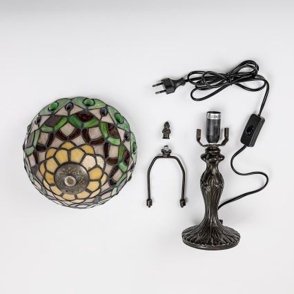 Brilagi - Tiffany stila vitrāžas galda lampa MARGARET 1xE14/40W/230V