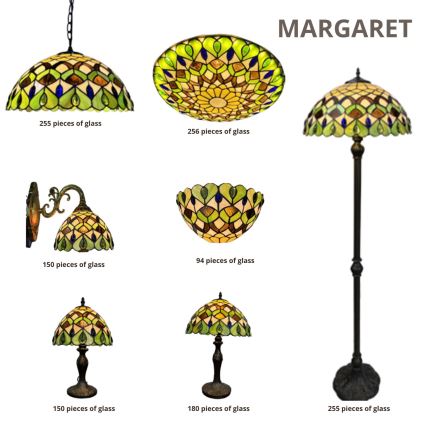 Brilagi - Tiffany stila vitrāžas galda lampa MARGARET 1xE14/40W/230V