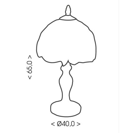 Brilagi - Tiffany stila vitrāžas galda lampa SIENNA 1xE27/60W/230V