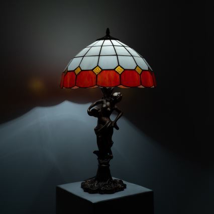 Brilagi - Tiffany stila vitrāžas galda lampa SIENNA 1xE27/60W/230V