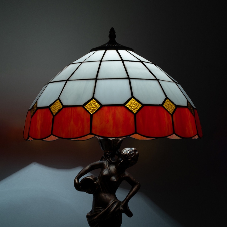 Brilagi - Tiffany stila vitrāžas galda lampa SIENNA 1xE27/60W/230V