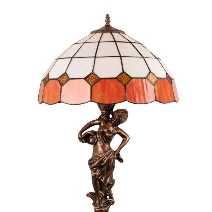 Brilagi - Tiffany stila vitrāžas galda lampa SIENNA 1xE27/60W/230V