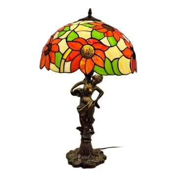 Brilagi - Tiffany stila vitrāžas galda lampa SUNFLOWER 1xE27/60W/230V
