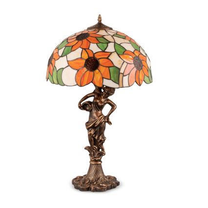 Brilagi - Tiffany stila vitrāžas galda lampa SUNFLOWER 1xE27/60W/230V
