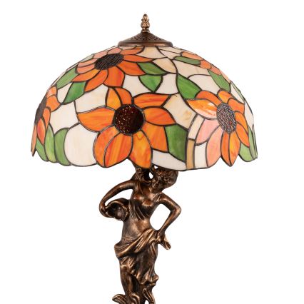Brilagi - Tiffany stila vitrāžas galda lampa SUNFLOWER 1xE27/60W/230V