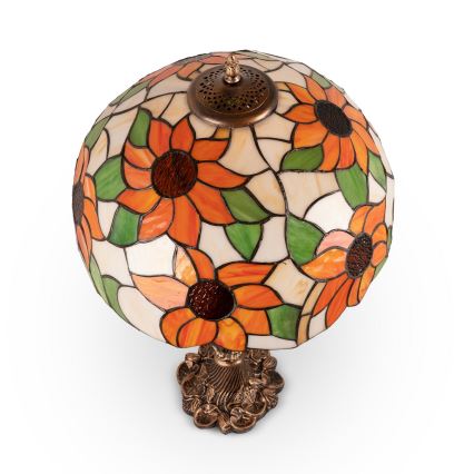 Brilagi - Tiffany stila vitrāžas galda lampa SUNFLOWER 1xE27/60W/230V