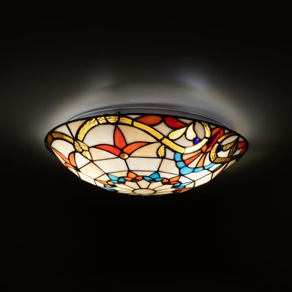 Brilagi - Tiffany stila vitrāžas griestu gaismeklis MIRABELLA 2xE27/60W/230V Ø 40 cm