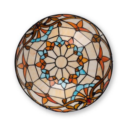 Brilagi - Tiffany stila vitrāžas griestu gaismeklis MIRABELLA 2xE27/60W/230V Ø 40 cm