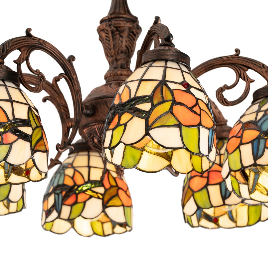 Brilagi - Tiffany stila vitrāžas griestu lampa JUNGLE 6xE27/60W/230V Ø 60 cm
