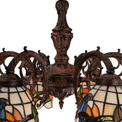 Brilagi - Tiffany stila vitrāžas griestu lampa JUNGLE 6xE27/60W/230V Ø 60 cm