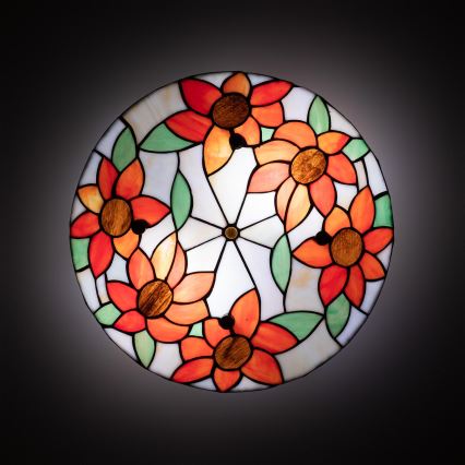 Brilagi - Tiffany stila vitrāžas griestu lampa SUNFLOWER 3xE27/60W/230V diametrs 40 cm