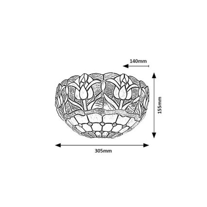 Brilagi - Tiffany stila vitrāžas sienas gaismeklis LORAS 1xE14/40W/230V