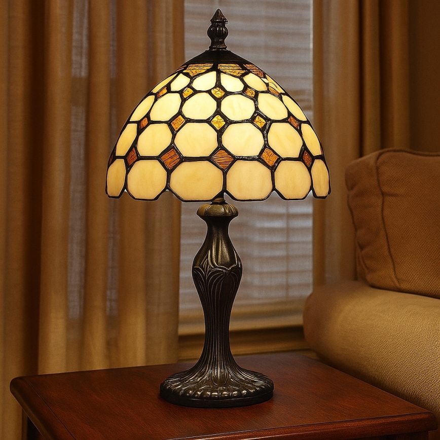 Brilagi - Tiffany stila vitražēta galda lampa DORAN 1xE14/40W/230V